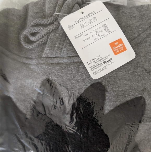 New Sanrio Badtz Maru Grey Fleece Hoodie - Picture 3 of 7